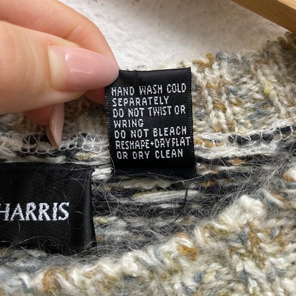 Vintage 90’s Mohair Wool Knit Fair Isle Sweater Crewneck By Paul Harris - Picture 7 of 8